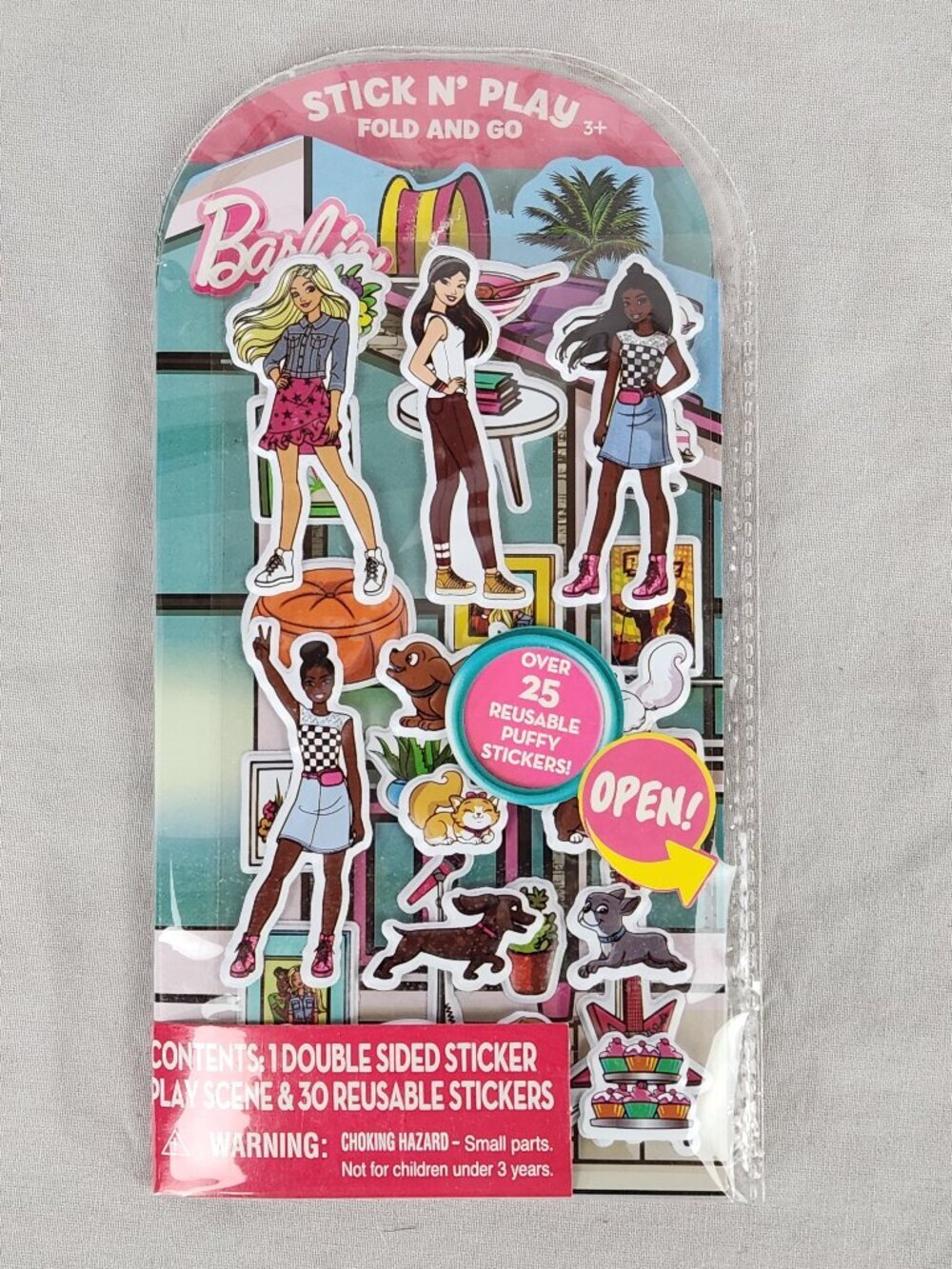 Barbie Reusable Sticker Stick N Play Fold And Go Play Set